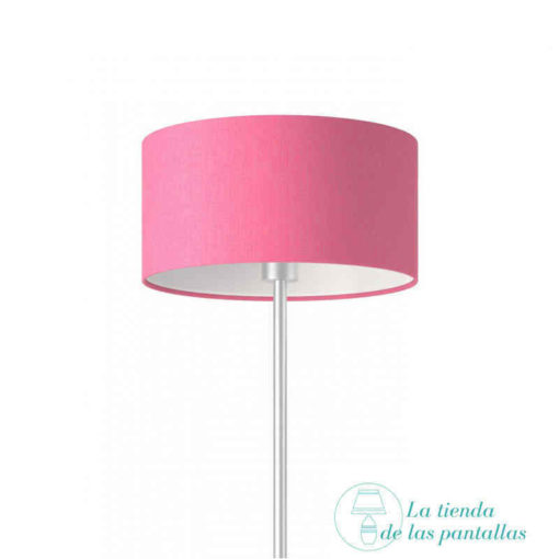 pantalla lampara cilindrica lino rosa