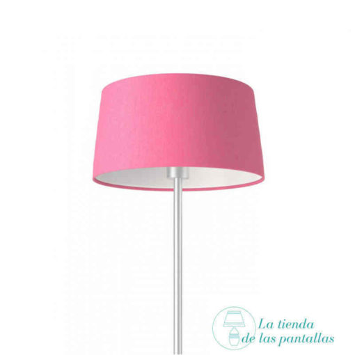 pantalla lampara conica lino rosa